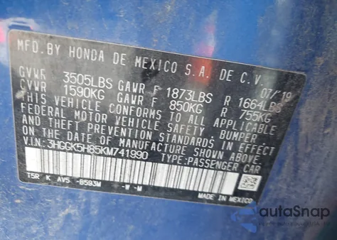 2019 Honda Fit Ex from USA, damaged, VIN 3HGGK5H85KM741990